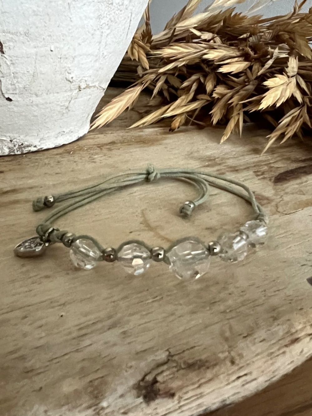 Dainty Coastal Cowgirl Crystal Beaded Charm Bracelet - Picture 3 of 4